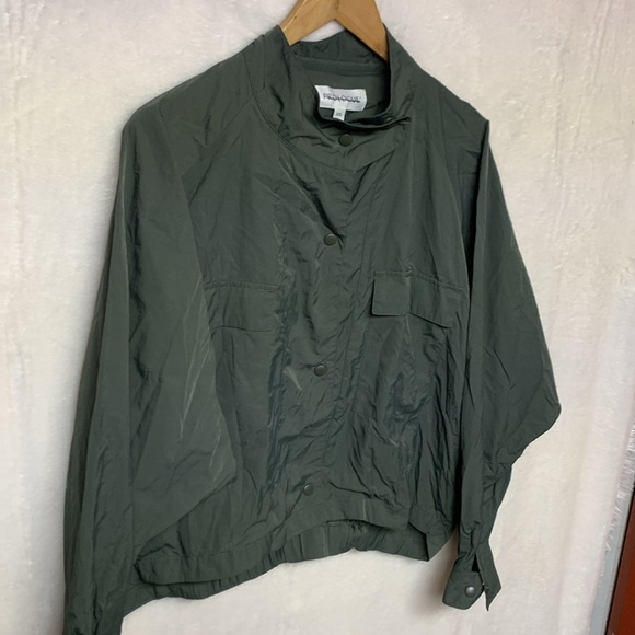 Prologue Sea Green Crop Utility Bomber Jacket - Picture 3 of 10